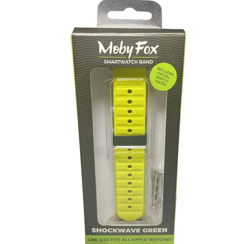 MobyFox Shockwave Green Active Band Strap for Apple Watch Samsung Sport Silicone